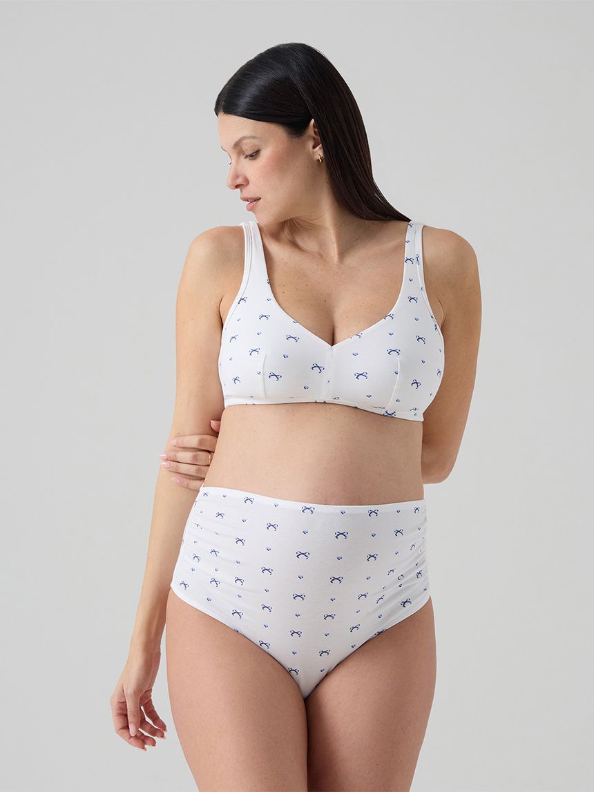 Slip premaman vita alta fiocchi allover