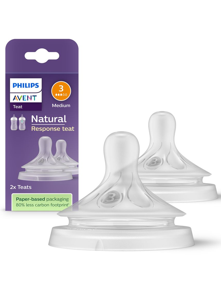Tettarella natural response flusso 3 (medio). età consigliata: 3-6m. 2pz scy963/02 tettraelle per biberon - philips avent