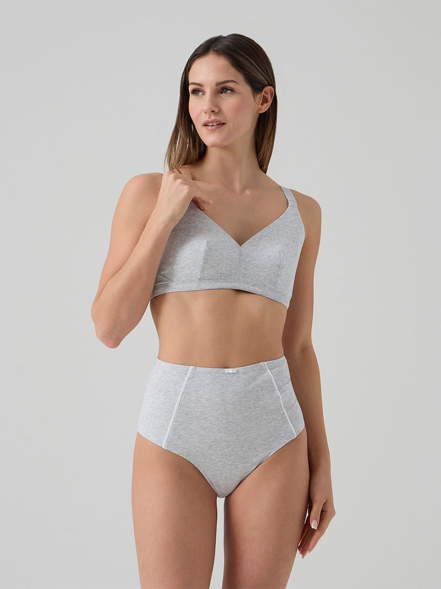 Slip premaman vita alta grigio inserti bianchi