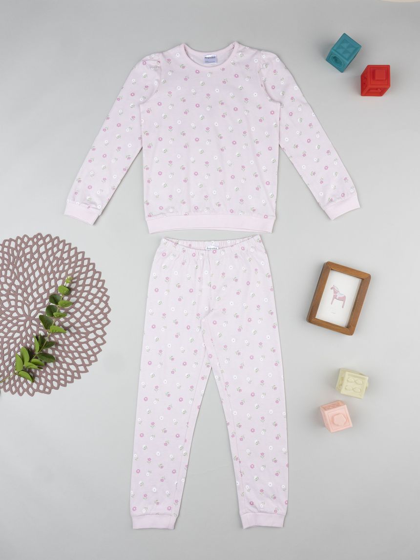 Pigiama lungo bimba fiori