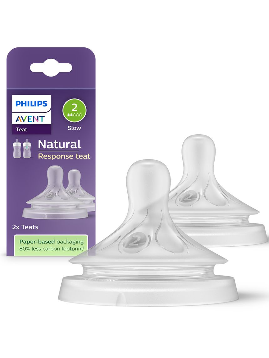Tettarella natural response flusso 2 (lento). età consigliata: 0-3m. 2pz scy962/02 tettraelle per biberon - philips avent