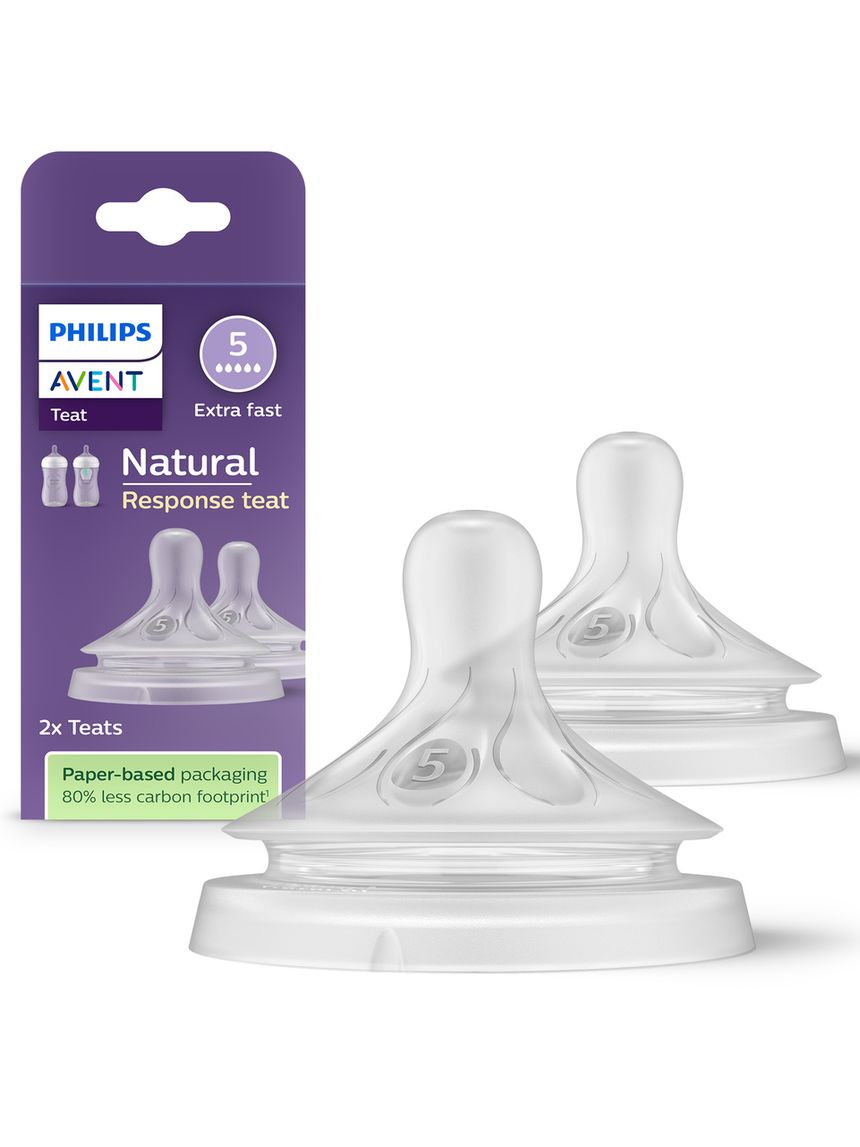 Tettarella natural response flusso 5 (extra-veloce). età consigliata: 6m+. 2pz scy965/02 tettraelle per biberon - philips avent