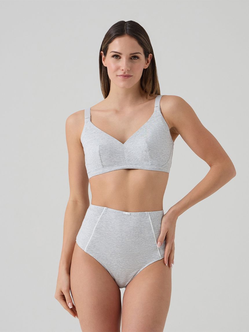 Reggiseno allattamento grigio chiaro melange