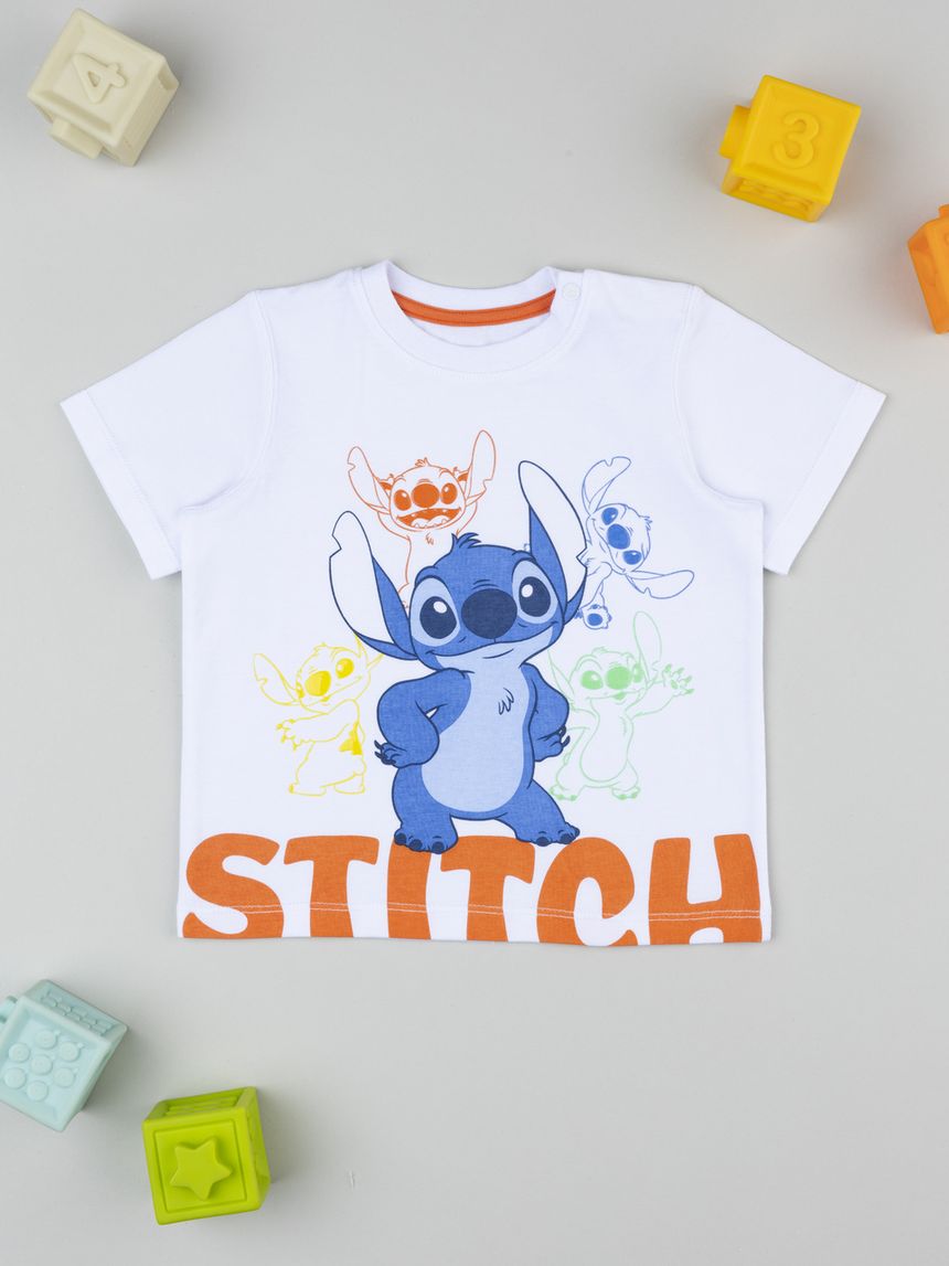 T-shirt bimbo bianca stitch