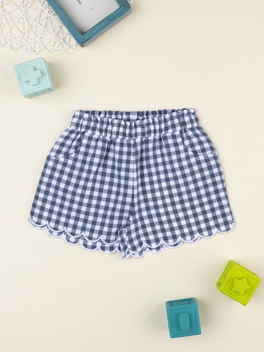 Shorts vichy bimba blu