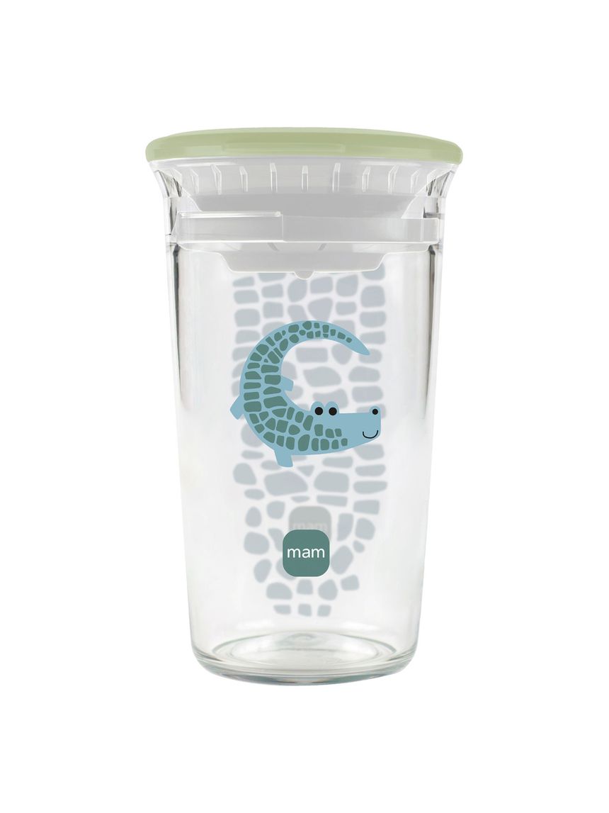 Tazza bambini easy to drink cup 360° (290 ml), 8m+ con valvola antigoccia, azzurro-verde - mam