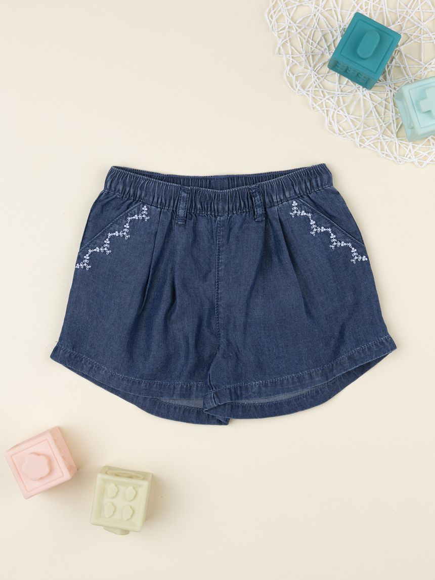 Shorts bimba blu greche