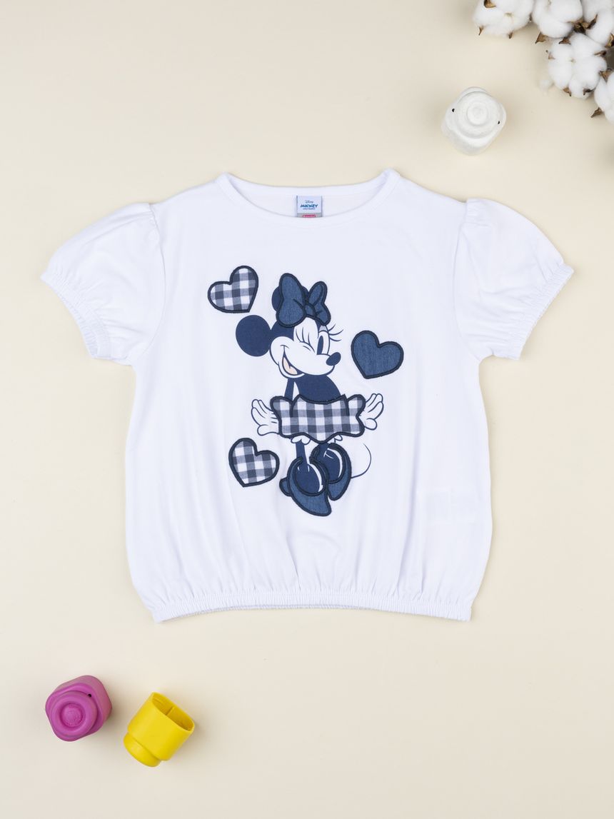 T-shirt bianca bambina minnie