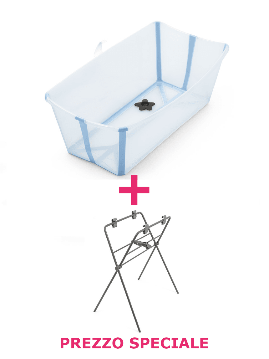 Flexi bath ocean blue + supporto per flexi bath a un prezzo speciale - stokke®