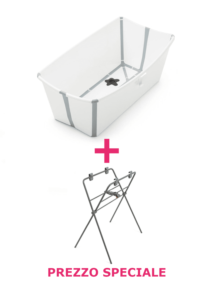 Flexi bath white grey + supporto per flexi bath a un prezzo speciale - stokke®
