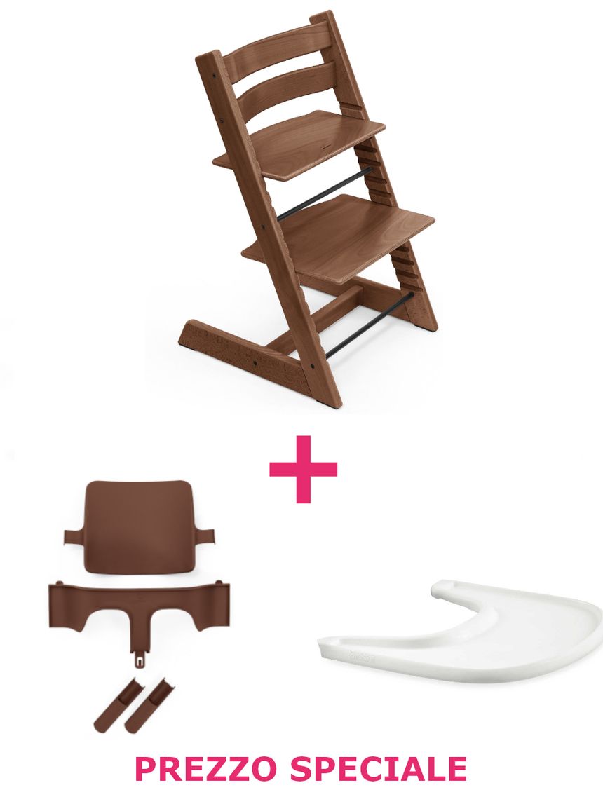 Tripp trapp® warm brown + babyset + vassoio – personalizzabile – stokke®