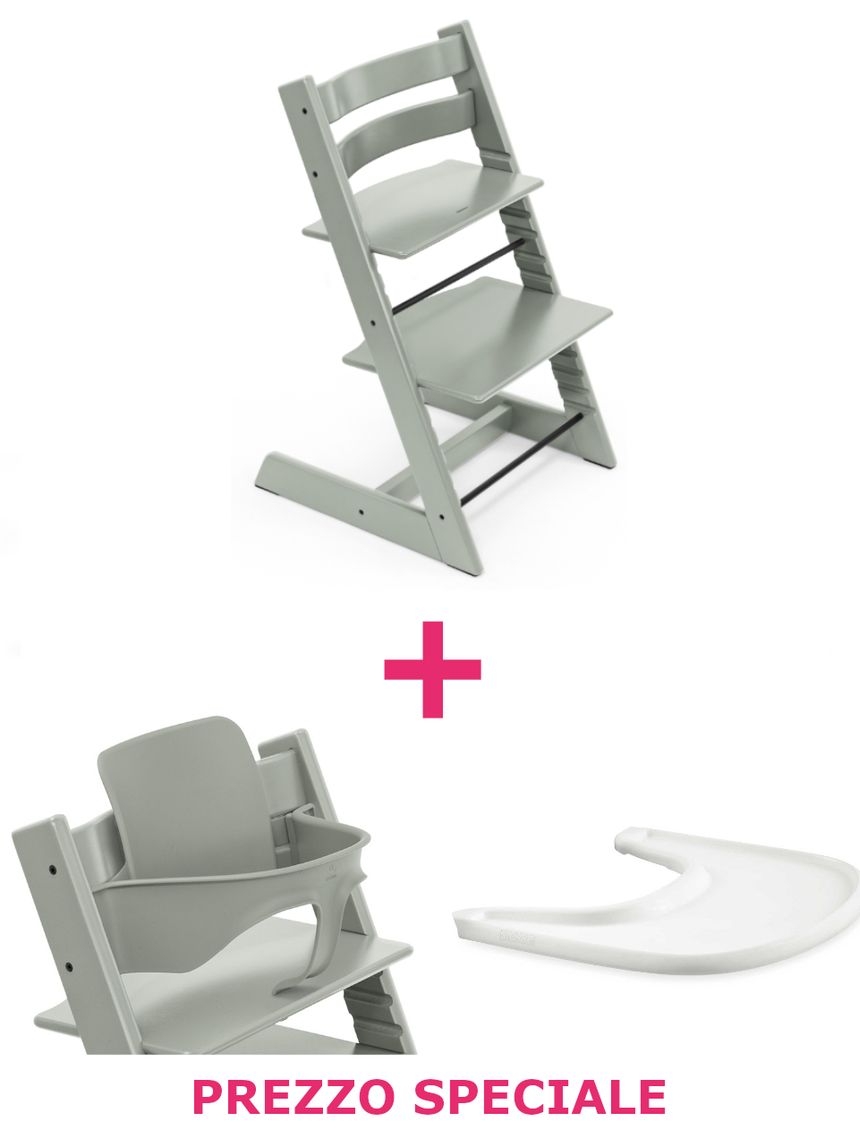Tripp trapp® glacier green + babyset + vassoio – personalizzabile – stokke®