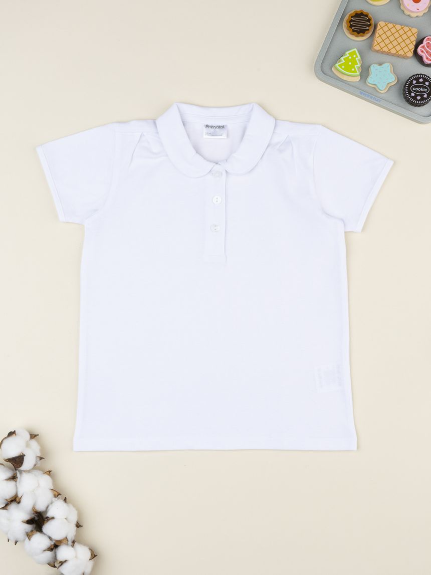 Polo bambina bianca mezza manica