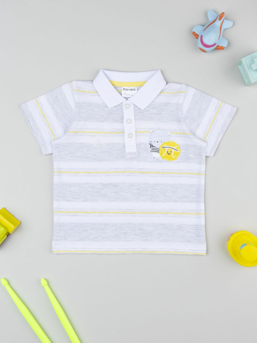 Polo bimbo mickey mouse bianco/grigio