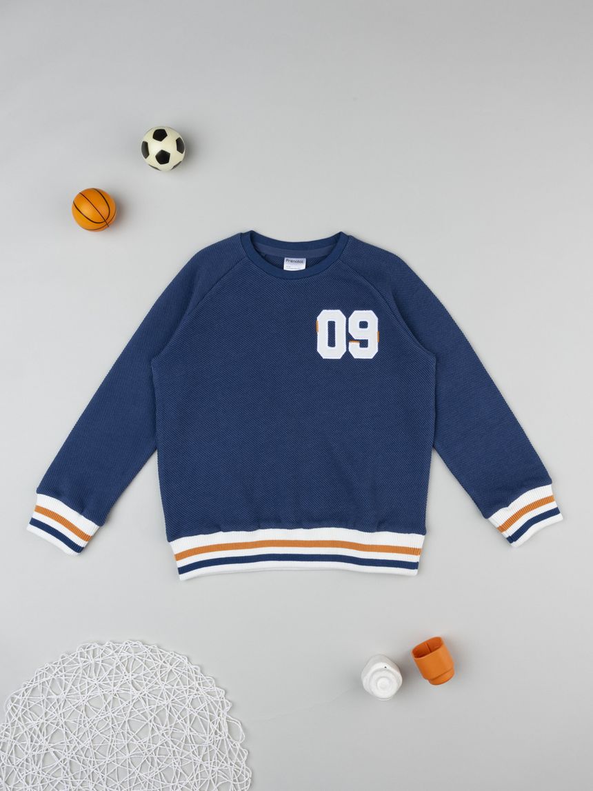 Maglia piquet bambino blu