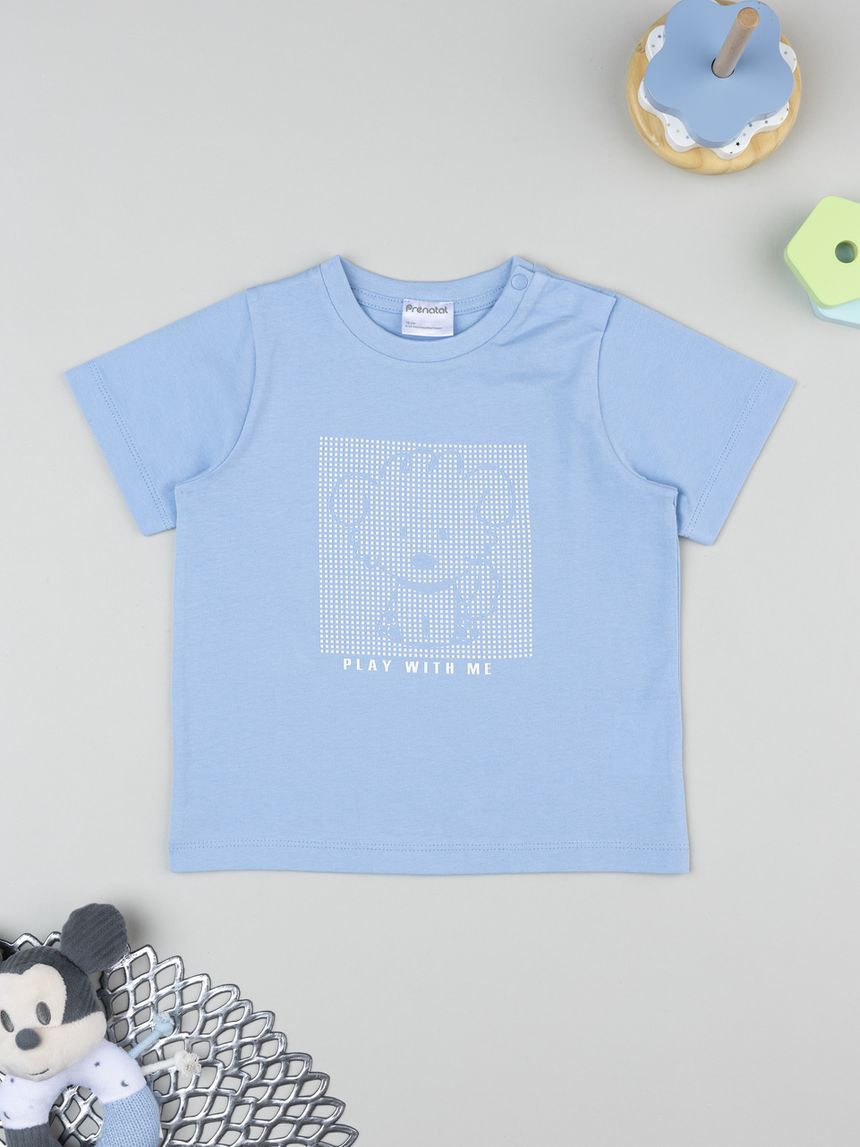 T-shirt bimbo azzurra stampa rilievo