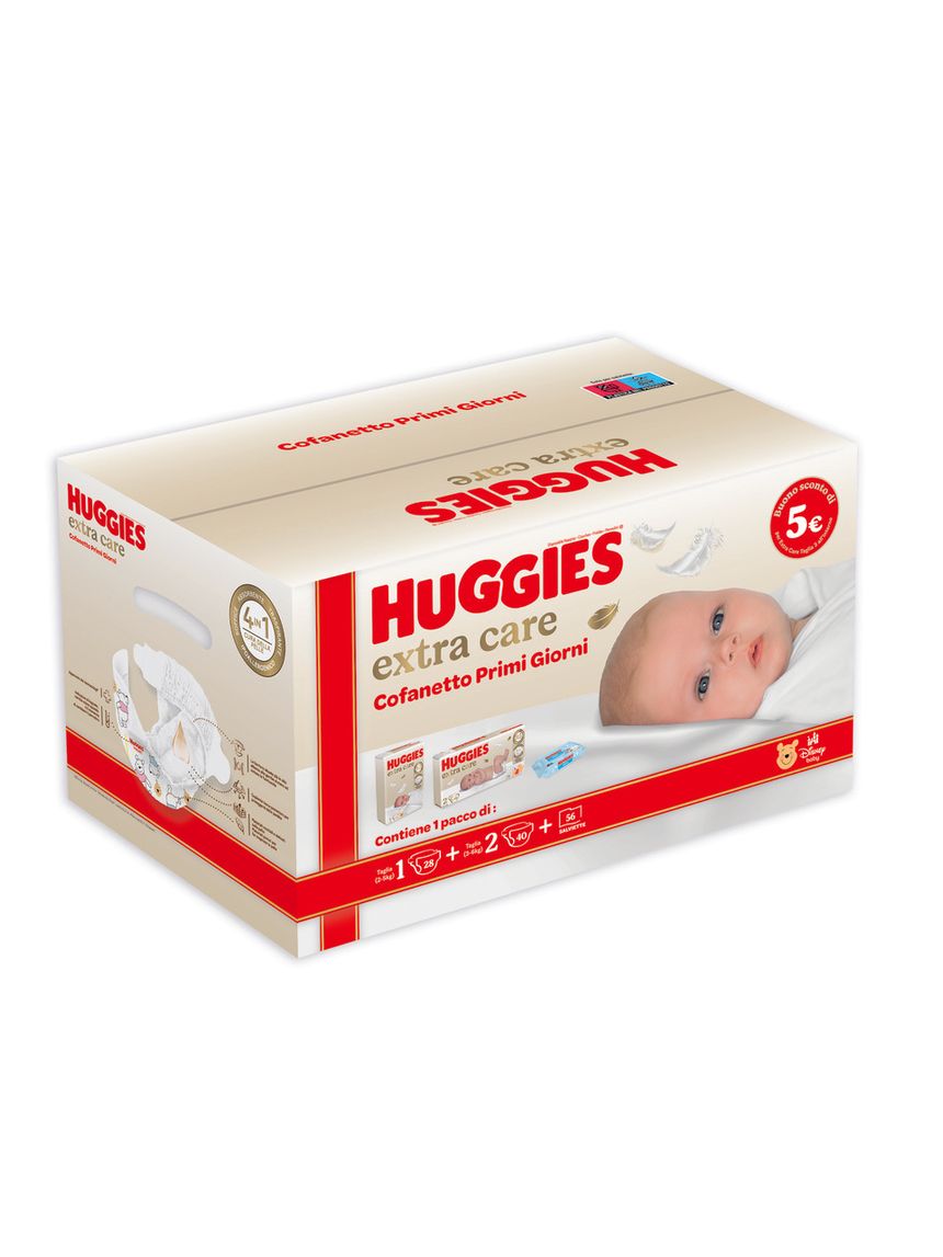 Extra care starter kit box 28pz taglia1 40pz taglia2 56 salviette - huggies