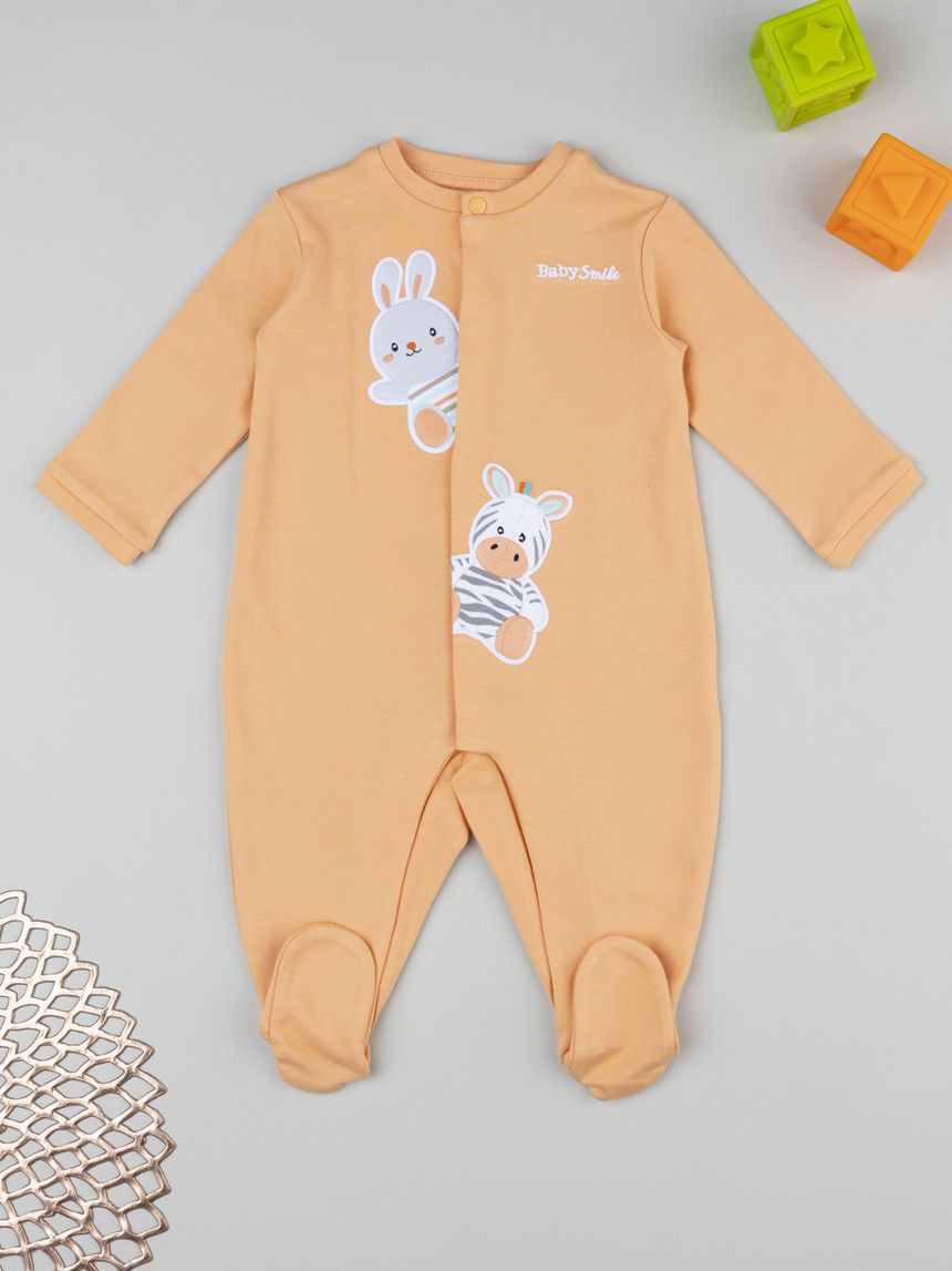 Tutina bimbo arancione organic cotton