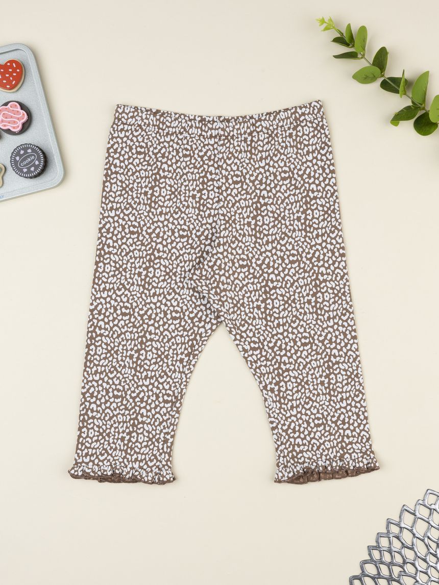 Legging bimba marrone maculato