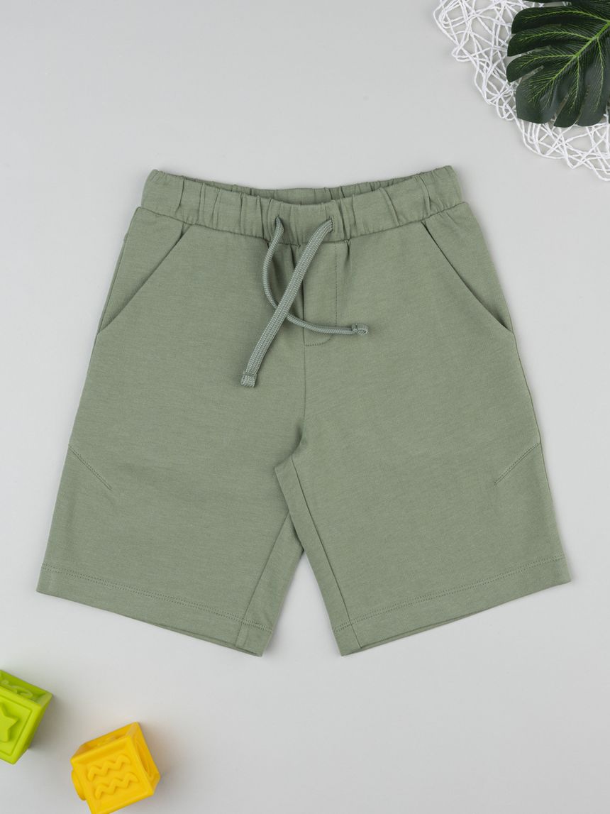Short bambino verdi con tasche