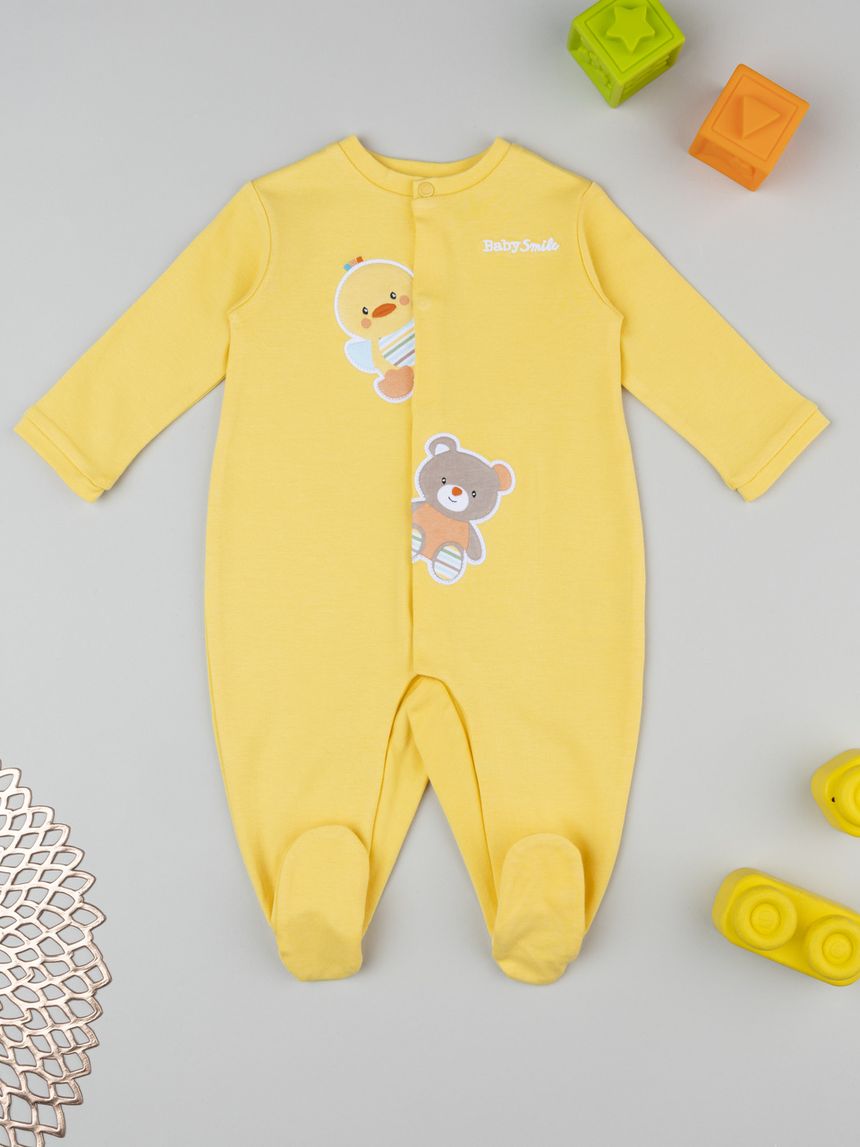 Tutina bimbo gialla organic cotton