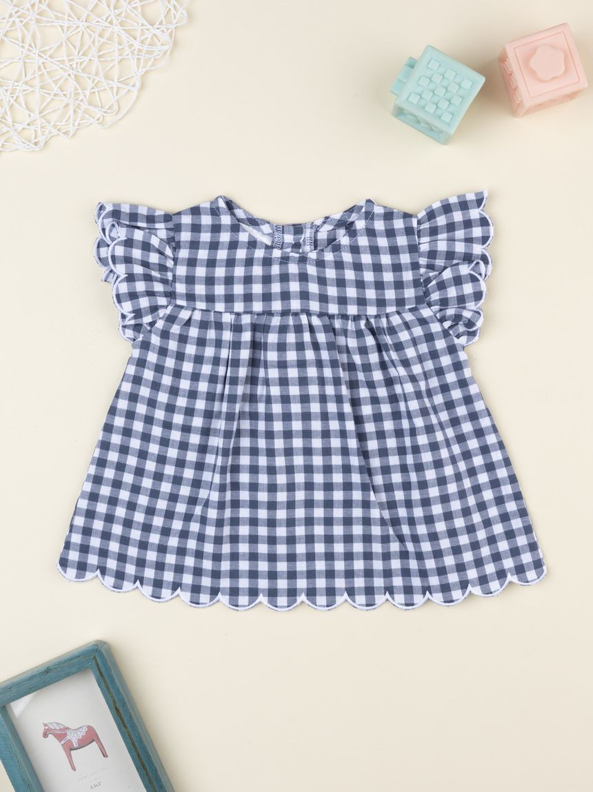 Blusa vichy bimba blu/bianco