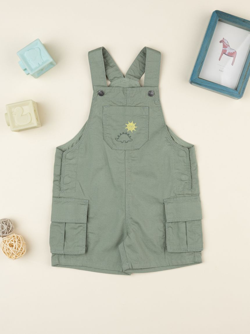 Salopette bimbo verde dino