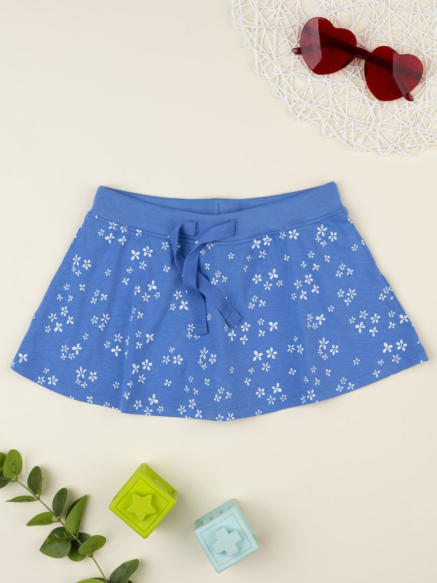 Gonnapantalone bimba blu allover