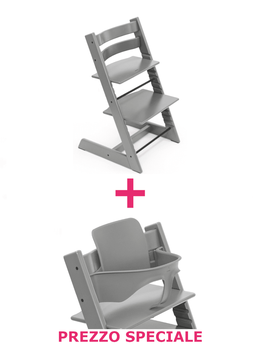 Tripp trapp® storm grey + babyset – personalizzabile – stokke®