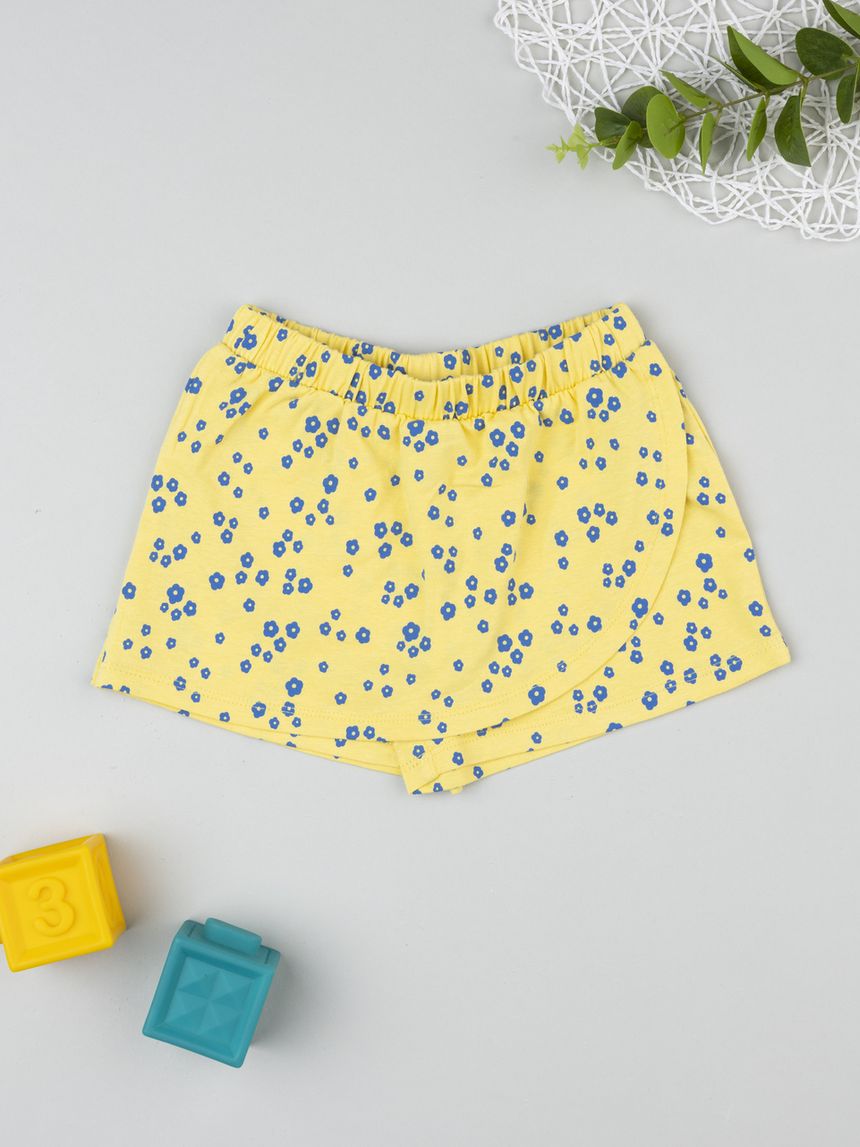 Gonna pantalone bimba gialla fiori