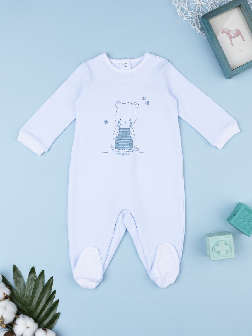 Tutina azzurra neonato orsetto