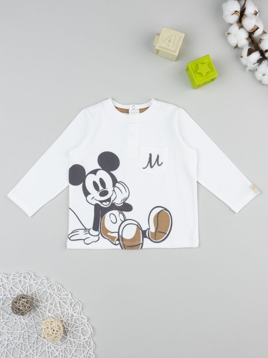 T-shirt bimbo mickey mouse manica lunga