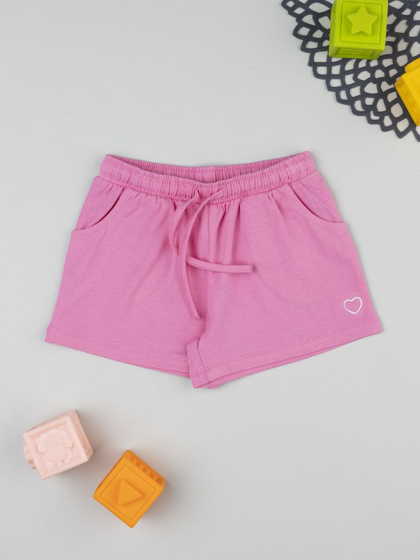 Shorts bimba rosa cuore