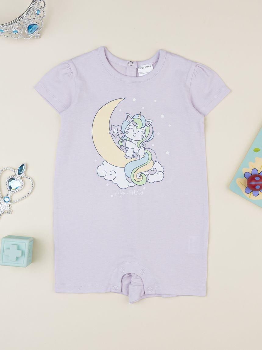 Pigiamone bimba lilla unicorno