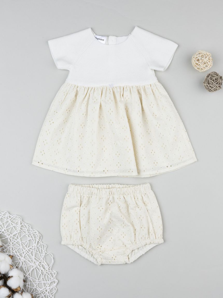 Abito bimba sangallo beige