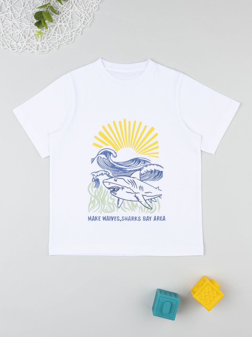 T-shirt bambino maniche corte "shark"