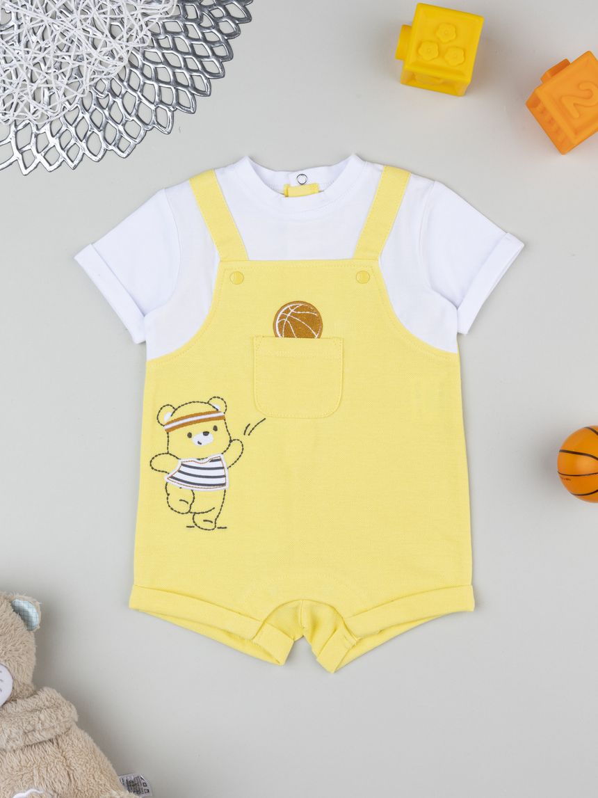 Pagliaccetto bimbo giallo basket