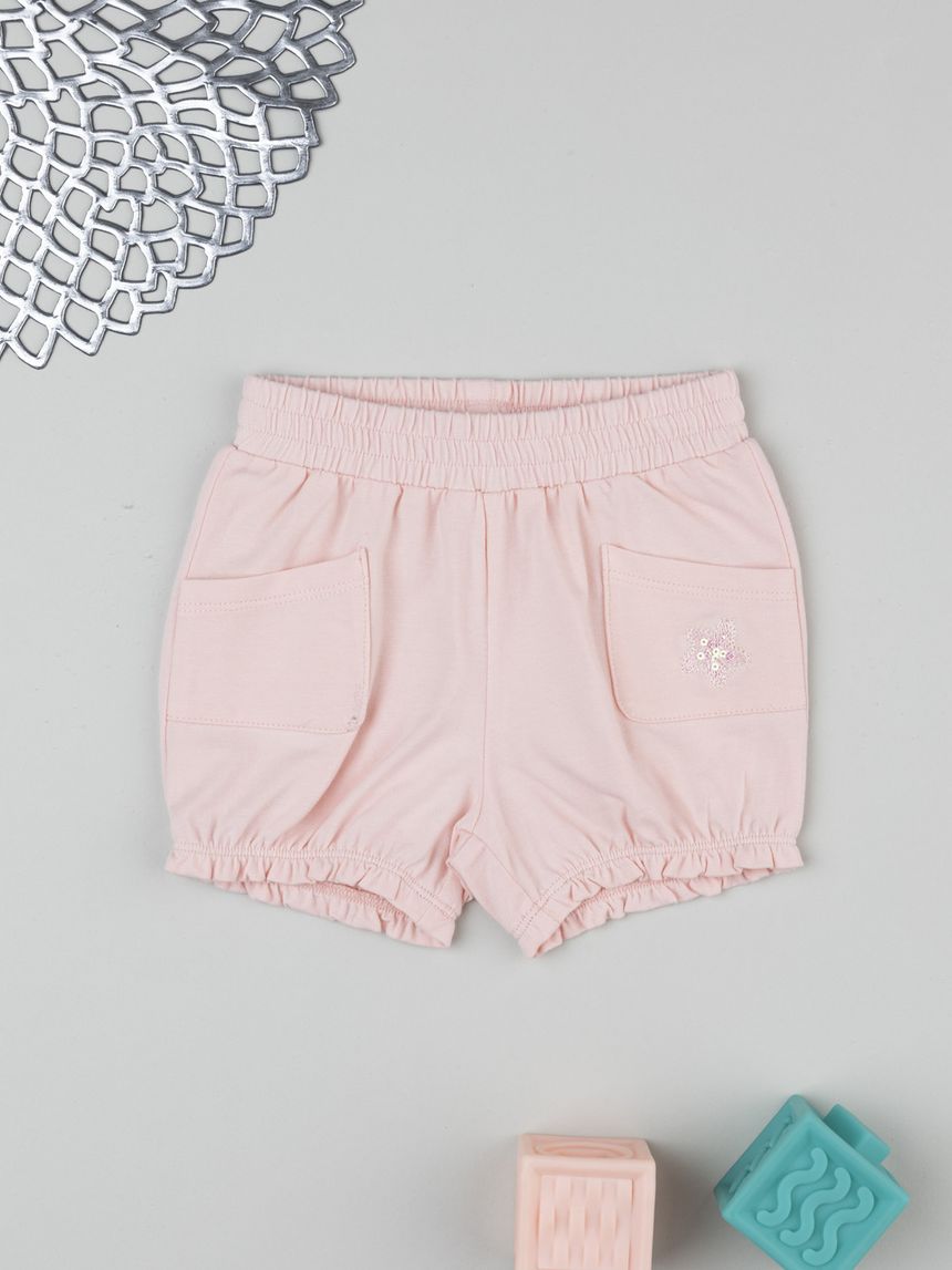 Shorts bimba rosa cipria