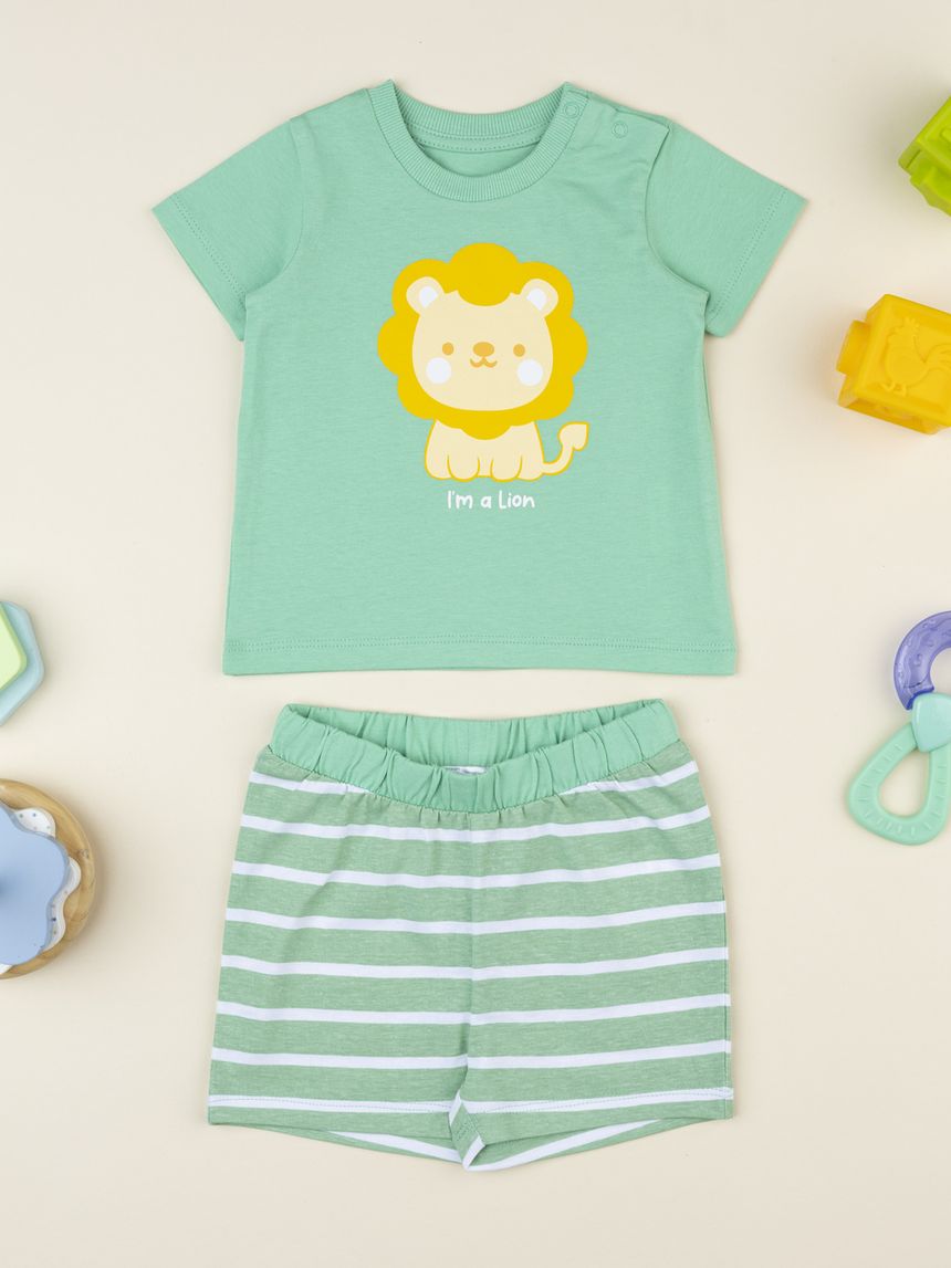 Completo estivo bimbo verde leone