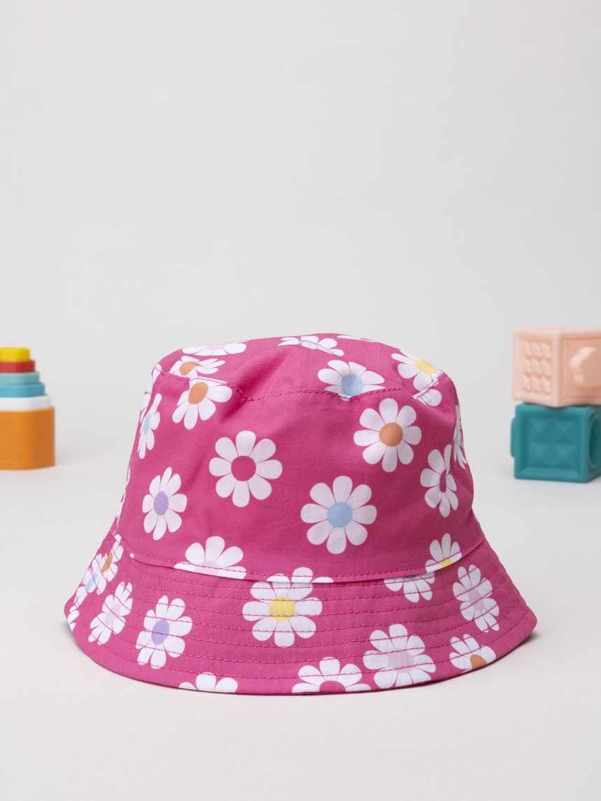 Cappello pescatore bambina margherite