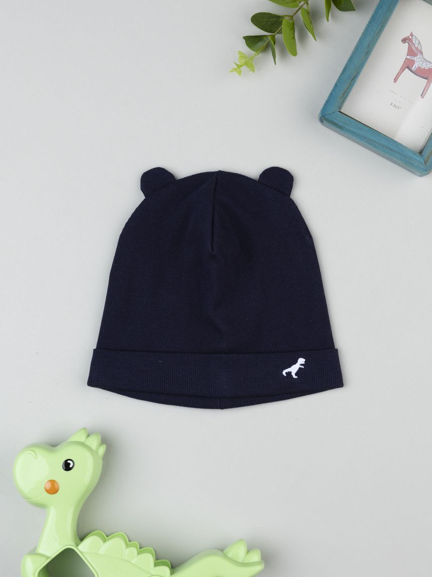 Berretto blu bambino con orecchie