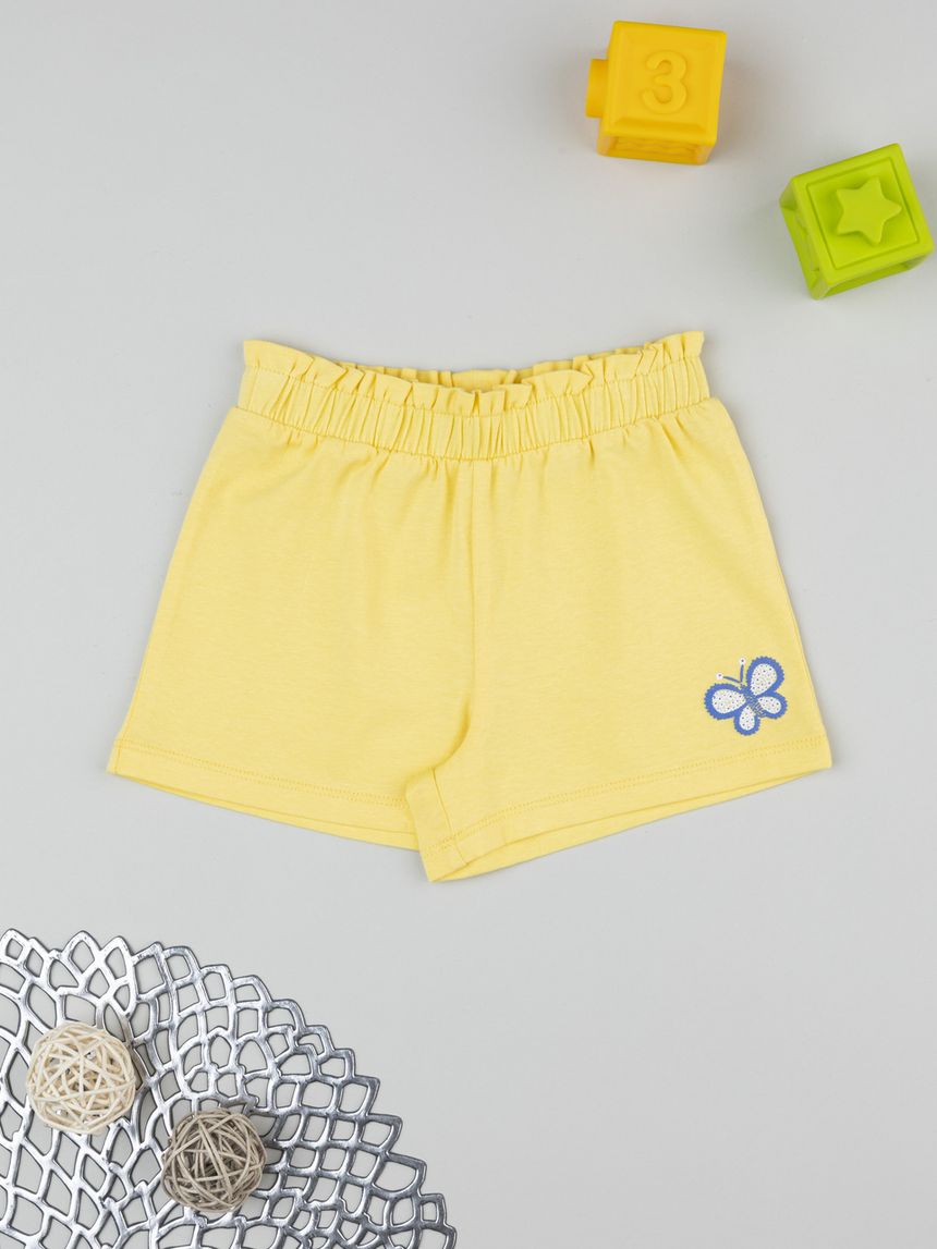Shorts bimba gialli farfalla