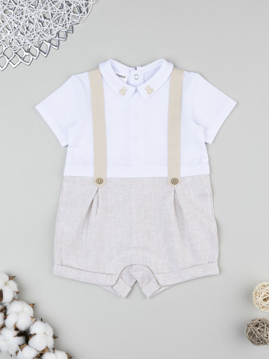 Tutina bimbo beige effetto doppio