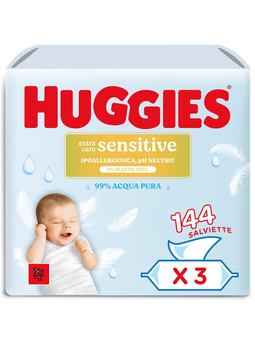 Salviette extra care sensitive 3x48 pezzi - huggies