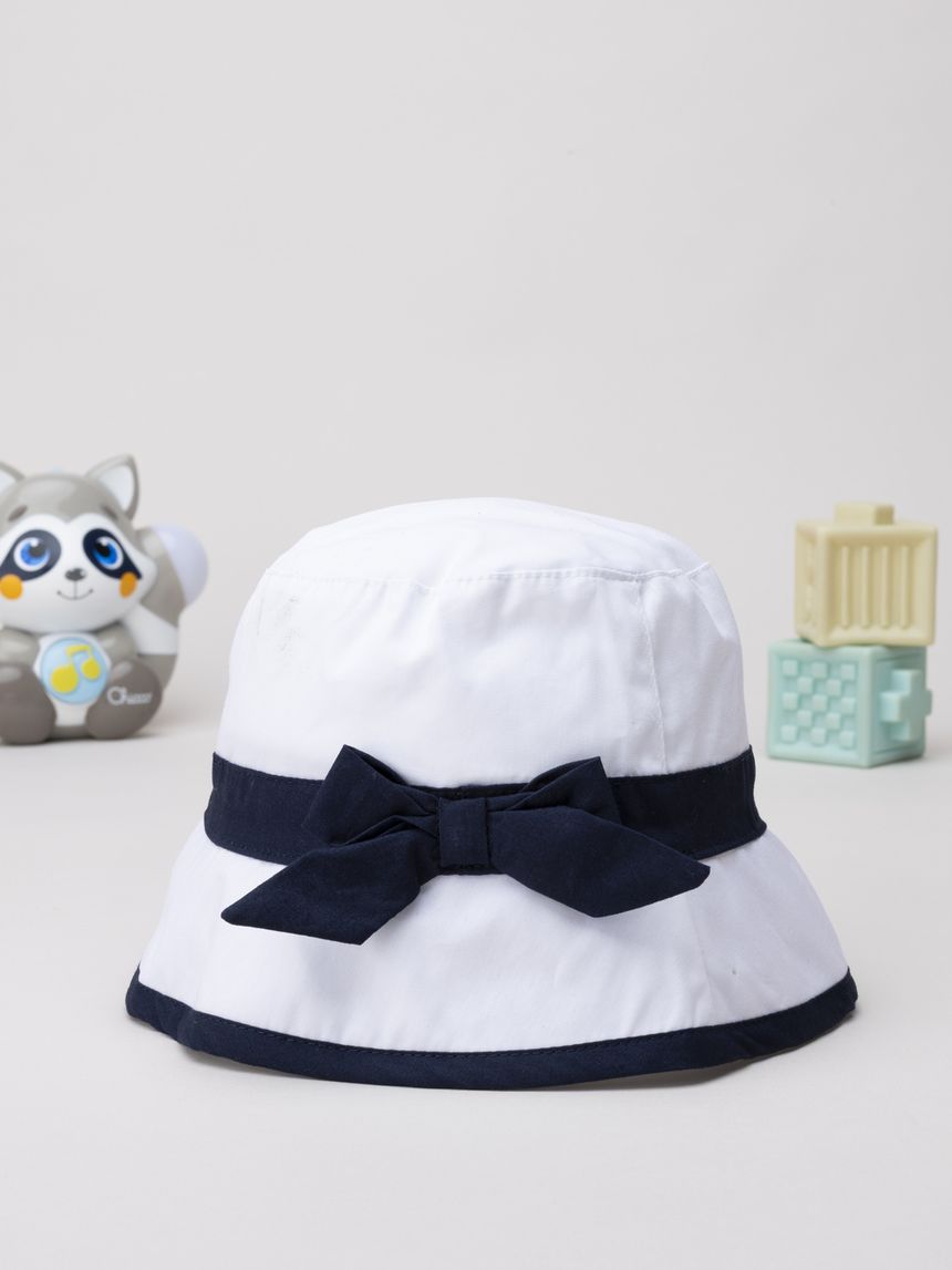 Cappello bimba bianco/blu
