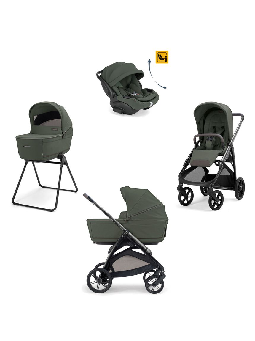 Aptica system quattro - ivy green con telaio litio e seggiolino auto darwin infant recline evo - inglesina