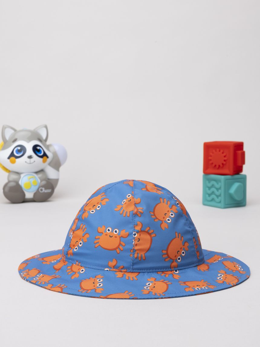 Cappello mare bimbo blu granchi