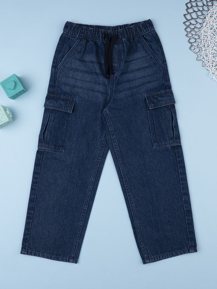 Pantaloni denim bambino con tasconi