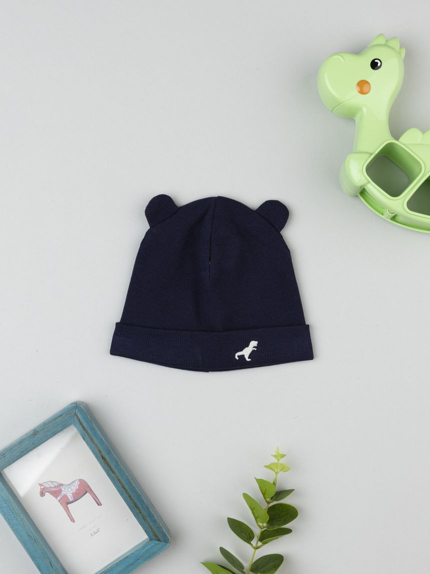 Berretto blu bimbo con orecchie