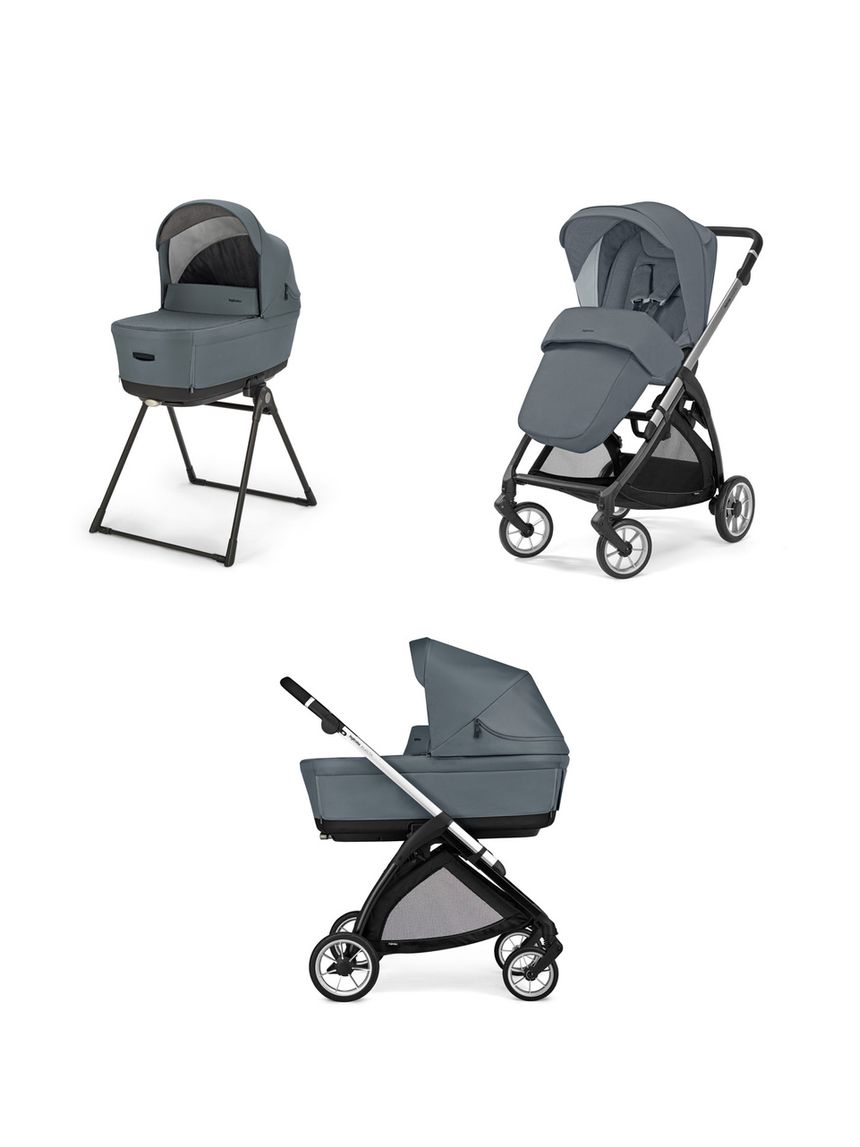 Electa system duo colore union grey con telaio silver black - inglesina